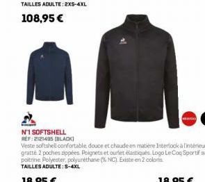 N°1 SOFTSHELL REF: 2121495 (BLACK)  NERVEAU 