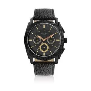 Montre homme revêtement noir bracelet cuir offre à 74,92€ sur Maty