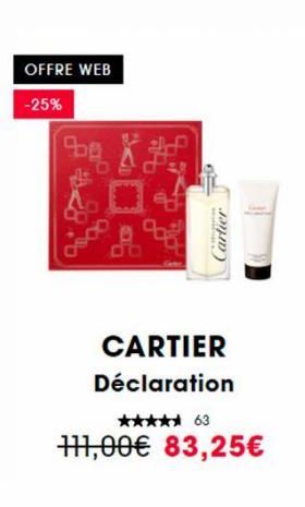 OFFRE WEB  -25%  Cartier  CARTIER Déclaration  ***** 63  7,00€ 83,256 