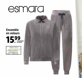 esmara  Ensemble en velours  15.99  DERO-TEX  L'ensemble  