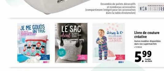 je me gouds un truc  le sac ideal  p  styles  den  jersey & c  www  cone  ensemble de points décoratifs et nombreux accessoires  (compartiment intégré pour les accessoires ok dans la table d'extension