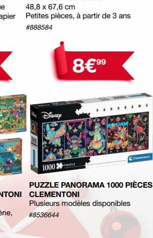 Disney  99  8€⁹⁹  Clementoni  1000  PUZZLE PANORAMA 1000 PIÈCES CLEMENTONI  Plusieurs modèles disponibles #8536644 