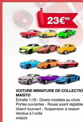 voiture miniature de collection maisto  échelle 1:18 - divers modèles au choix portes ouvrantes - roues avant réglables volant tournant - suspension à ressort vendue à l'unité # 46629  99  23€⁹⁹  