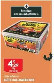 en cadeau une balle rebondissante  429  5101  2  têtes brolees boîte halloween mix 