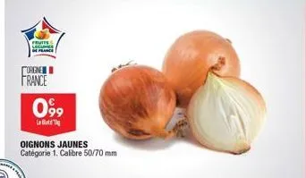 fruits legumes  france  orene france  099  l  oignons jaunes catégorie 1. calibre 50/70 mm 