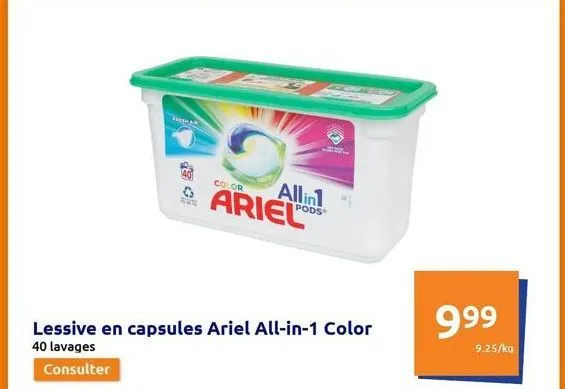 lessive en capsules ariel