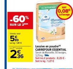 lessive en poudre Carrefour