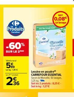 lessive en poudre Carrefour