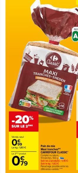 pain de mie Carrefour