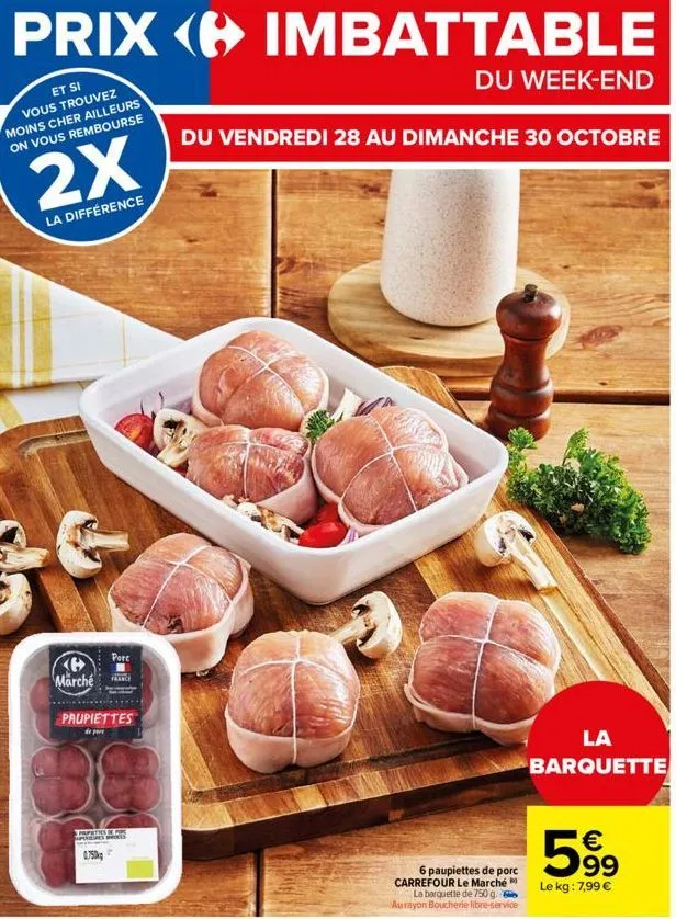 paupiettes de porc carrefour