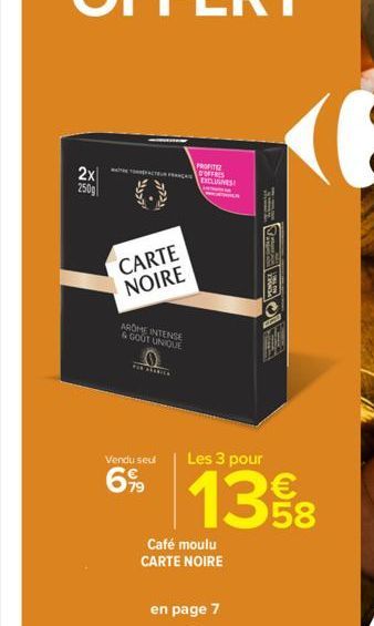 café moulu Carte noire