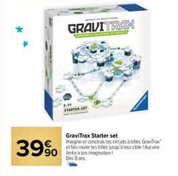 39%  STARTER-SET  GRAVITRAX  GraviTrax Starter set Imagine et construis tes circuits à billes Gravi  et fais rouler tes billes jusqu'à leur cible Aucune  90 imte à ton imagination!  Des 8 ans. 