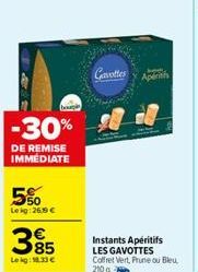 -30%  DE REMISE IMMEDIATE  bugi  €  85  Lokg: 18.33€  Gavottes  Aperit  Instants Apéritifs LES GAVOTTES Coffret Vert, Prune ou Bleu 210 g 2 