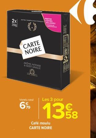 café moulu Carte noire