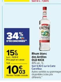 rhum blanc Old Nick