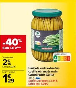 haricots verts Carrefour