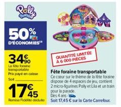 50%  D'ÉCONOMIES  34%  La foto foraine transportable Prix payé en case Solt  QUANTITÉ LIMITÉE A6 000 PIECES Fête foraine transportable Ce coeur sur le thème de la fête foraine dispose de 4 espaces de 