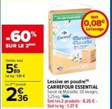 lessive en poudre Carrefour