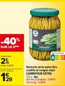 haricots verts Carrefour