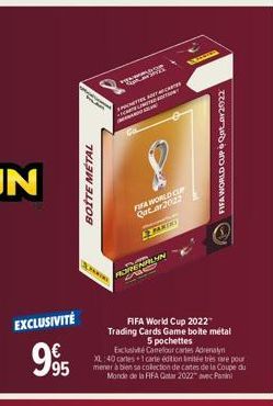 EXCLUSIVITÉ  BOITE METAL  995  MARINE  ETTES  SELLIS  FIFA WORLD CUP  Qatar2022  & PARTY  FORENIN  a  FIFA WORLD CUP Qatar2022  FIFA World Cup 2022 Trading Cards Game boite métal 5 pochettes  Exclushi