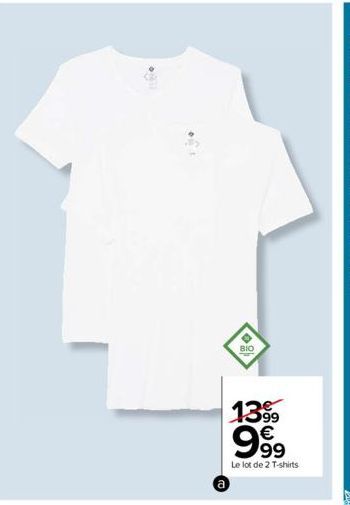 BIO  1399 € 999  Le lot de 2 T-shirts 