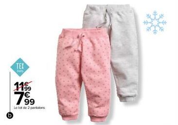 TEX  baby  11⁹9  7.99  €  Le lot de 2 pantalons 