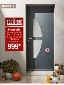 MONCELLE  ÉQUILIBRE  Moncelle  Gris anthracite RAL 7016 sabie H. 215 x 1.90 cm (poignée comprise)  999€ 