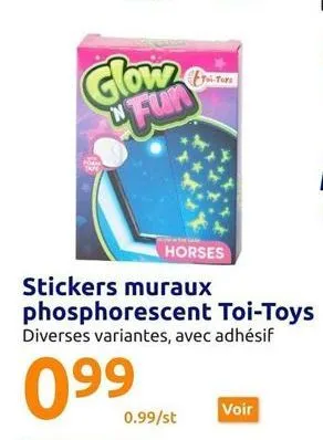 glow fun  horses  stickers muraux  0.99/st  voir 
