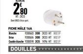 BLANCHE  280  MT: 2013  DOUILLES  FICHE MALE 16A  Banche 202480 2433 P 202402633 T  Couch 2425 196 T 