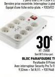 BLOC PARAFOUDRE TV Parafoudre Prises  Avec linterructeur Securihy Prs fv Fr 9.52mm Tel RJ11-2016  30€  NT 25400 