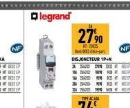 NF  legrand  24  104  NA  24  27,⁹0  2375  Depar  DISJONCTEUR 1P+N  25 M  S  25  THE  NF 