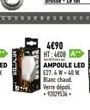 4€90 HT:4408 A  PRIM  Banc chaud  Verre dépoli -9202953- AMPOULE LED E27.&W-40 M 