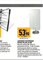 53%  ANTENNE D'EXTÉRIEUR EXTRA-PLATE 26 DB Nouveau standard UMF  perturbations 46 Gain: 26 d. orientable Bande passe de standard Bar de bande plus cautel. Elle permet ainsi lanception des signaux hert