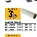 814-10  305  nt:2454  manchon conduit  016-lot de 10  820-lot de 10  825-lot de 5 