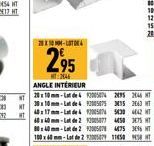 20-4  295  MT2046 ANGLE INTÉRIEUR  2010 mm-Lot de 2005074 2095 2046 NT 30x10 mm-Lat de 492005075 315 2663 HT 40x17 mm-Lat de 12005074 5430 442 HT 60x40mm-Lot de 2 12005077 4450 375 HT 80x40mm-Lot de 2