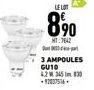 LE LOT  8⁹0  MT:7642  3 AMPOULES GU10 4.2 345 30 