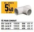 14-110  540  HT: 450  TÉ POUR CONDUIT 816-Lot de 10 0003 SEAD WEST 820-Lot de 10 0003 5450 458 T 825-Lot de 5000384904 