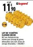 LE LOT  1190  #T:16412  LOT DE 10 BOITES CLOISON SECHE 067 mm. Multiplicité des entries pour passage de gaines dancables sans utiles de setage retractables-25042000- legrand 