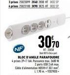 30%  NF  HT:2558 SM-BLOC D'ANGLE PARAFOUDRE prises 29-T 16A Pissance max 3680 W 2 ports USB 2.44 max Cablementation 5VV-F361² L1,9092079830 