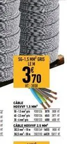 14  56-1,5 mm² gris lem  cable  hosvvf 1.5 mm 56-15 4-25 -im  25-2  370  ht:2008  cable hosvvf2.5 mm  32- me  1  4400  das com die 