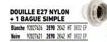 DOUILLE E27 NYLON +1 BAGUE SIMPLE Banche  29 30  ORD 