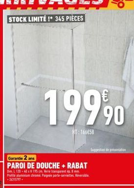 19990  HT: 166€58  Suggestion de présentation 