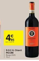 85  LeL:6,47 €  D.O.C.G. Chianti PICCINI Rouge 2020 75cl  PICCISE  CHIANTI  C 