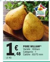 1€  le kg  fruits legumes de france  