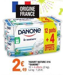 yaourt nature Danone