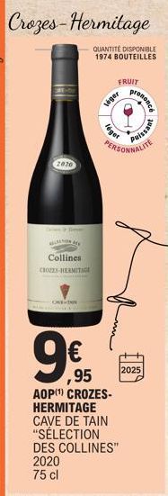 2010  L  Collines CROZES-HERMITAGE  Tom  CAVE TH  € ,95  léger  léger  FRUIT  mn  PERSONNALITE  2025  prononce  wissant  LITE 