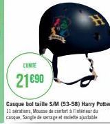 CUNITE  21€90  Casque bol taille S/M (53-58) Harry Potter 11 aérations, Mousse de confort à l'intérieur du casque, Sangle de serrage et molette ajustable 
