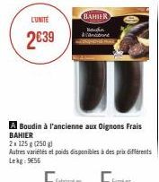 L'UNITÉ  2€39  BAHIER  Kaufin cabine 