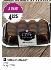 le sachet  4€25  a financier chocolat  250g lekg: 17600  haison  docu 