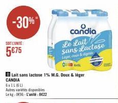 lait sans lactose Candia